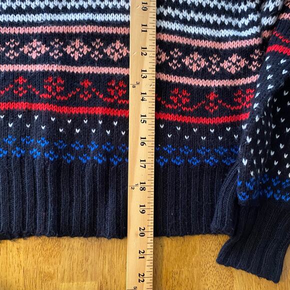American Eagle Women's Fair Isle Striped Turtleneck Sweater Small Knit Cropped - Picture 11 of 11